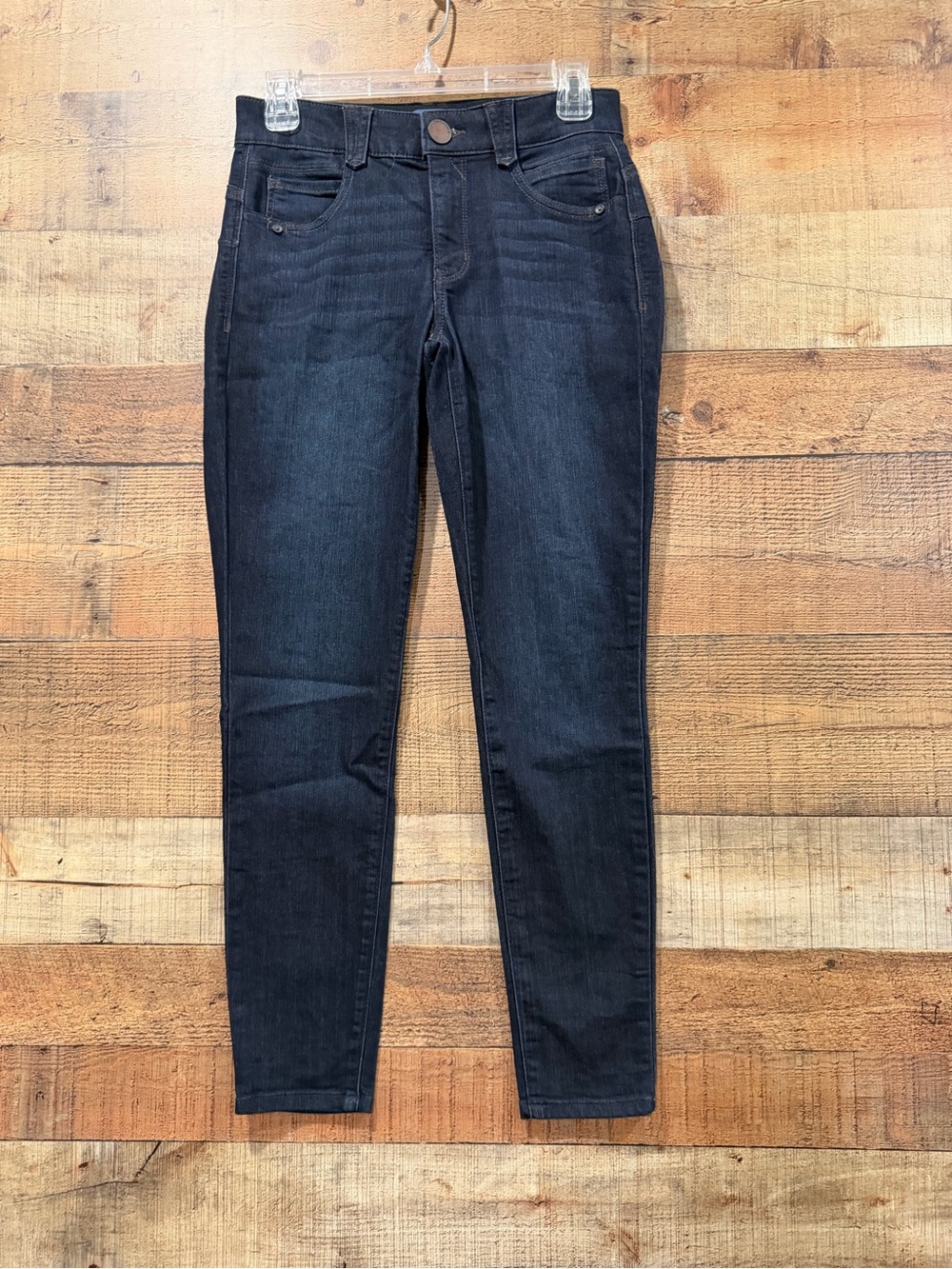 Democracy Dark Indigo Skinny Jeans With Slimming Abdominal Panel Size 2 Petite